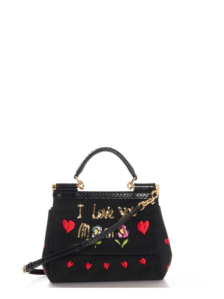 Dolce & Gabbana Black Small Sicily Fabric Handbag - Image 2 of 6