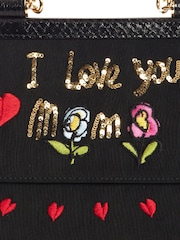Dolce & Gabbana Black Small Sicily Fabric Handbag - Image 6 of 6