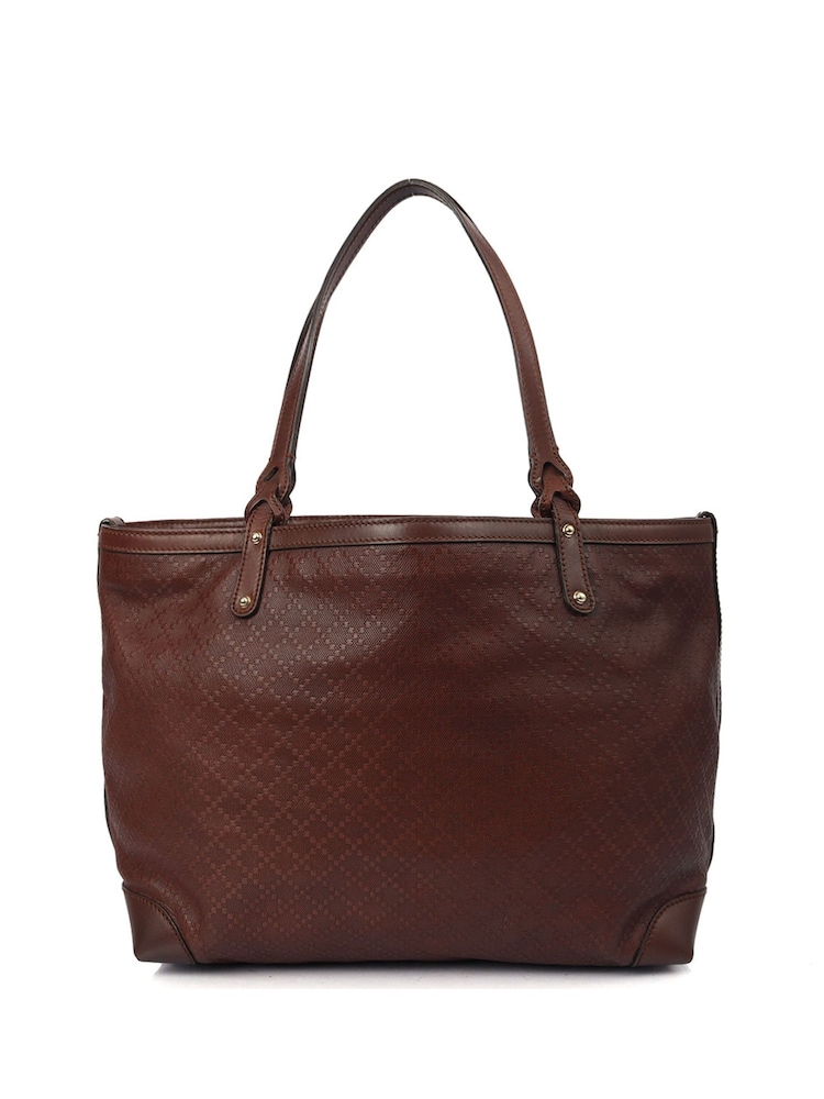 Gucci Brown Tote Leather Handbag - Image 1 of 6