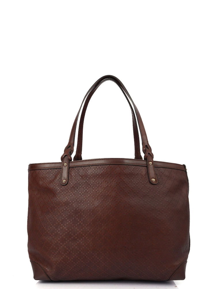 Gucci Brown Tote Leather Handbag - Image 2 of 6