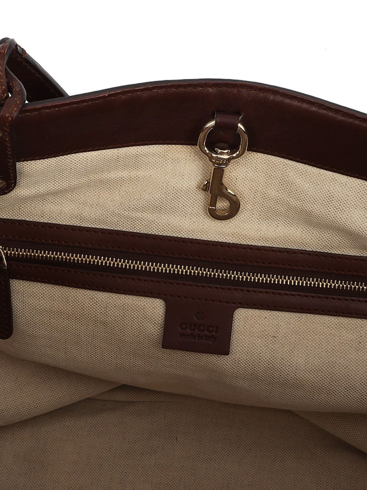 Gucci Brown Tote Leather Handbag - Image 6 of 6