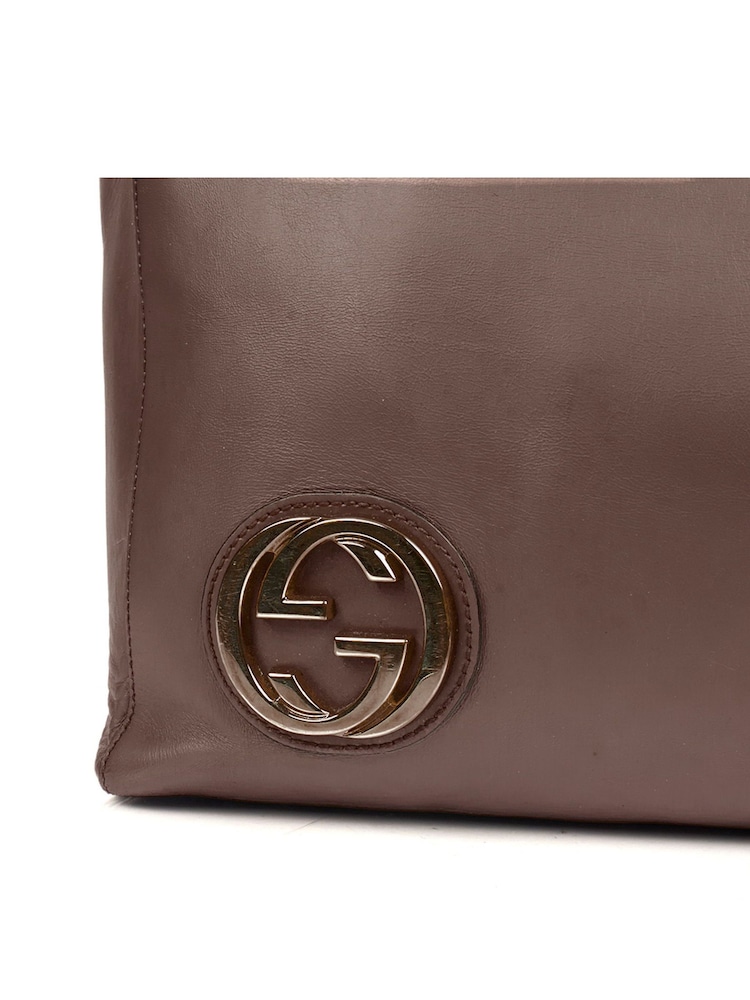 Gucci Brown Interlocking Tote Leather Handbag - Image 6 of 6