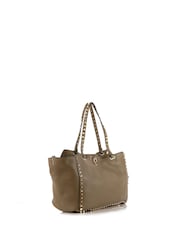 Valentino Green Rockstud Tote Medium Leather Handbag - Image 3 of 6