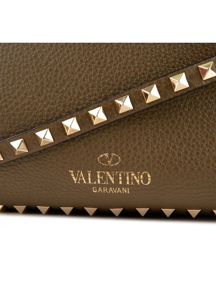 Valentino Green Rockstud Tote Medium Leather Handbag - Image 6 of 6