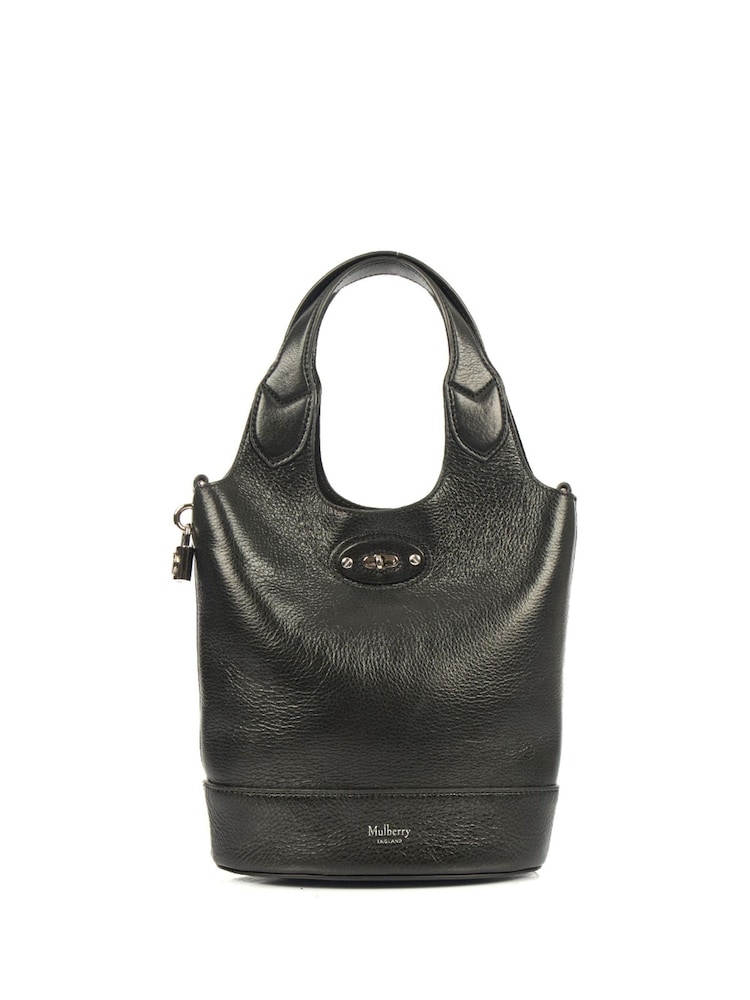 Mulberry Lily Black Mini Tote Calfskin Leather Handbag - Image 1 of 6