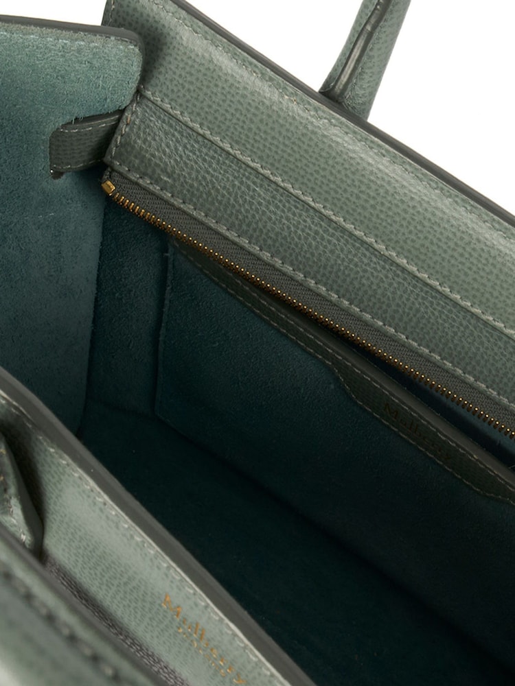 Mulberry Blue Zipped Bayswater Mini Calfskin Leather Handbag - Image 6 of 6