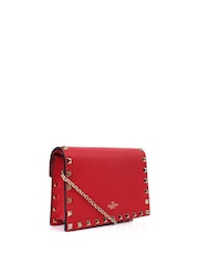 Valentino Red Rockstud Envelope Clutch Calfskin Handbag - Image 2 of 4