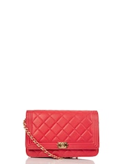 CHANEL Boy Red Wallet On Chain Calfskin Leather Handbag - Image 1 of 6