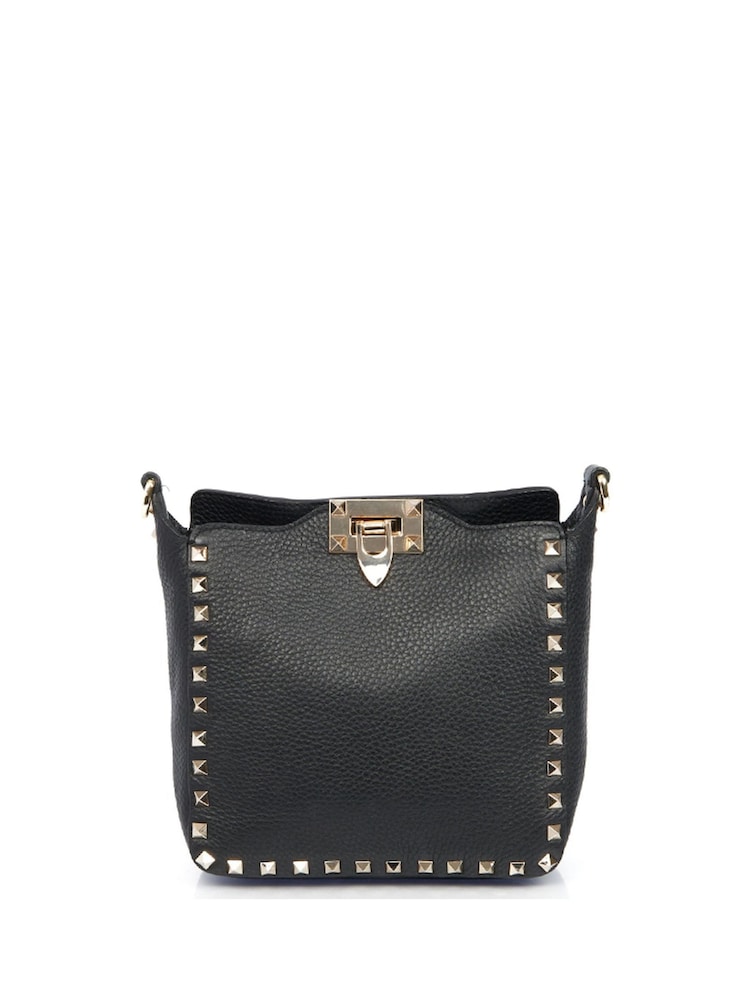 Valentino Black Rockstud Spike Cross-Body Clutch - Image 1 of 6