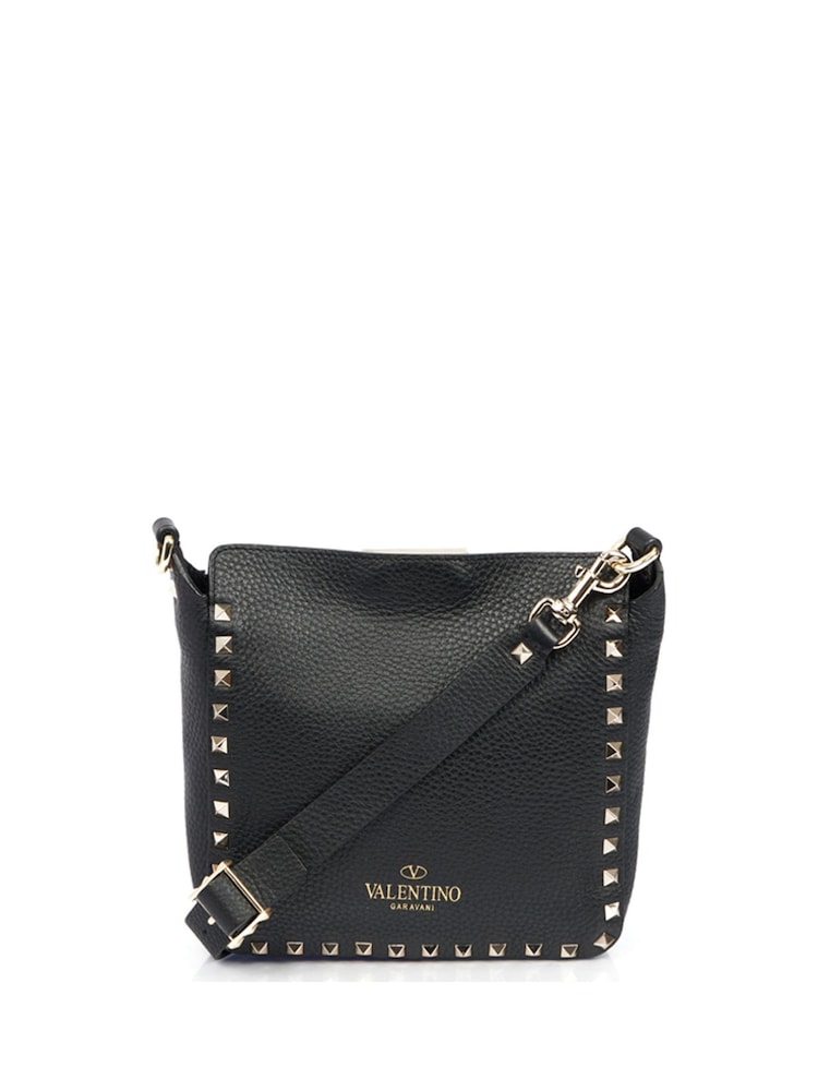 Valentino Black Rockstud Spike Cross-Body Clutch - Image 2 of 6