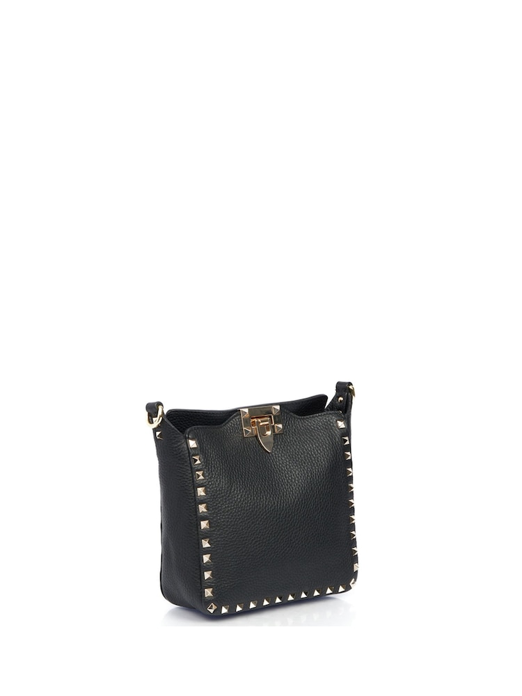 Valentino Black Rockstud Spike Cross-Body Clutch - Image 4 of 6