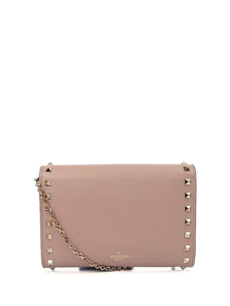 Valentino Pink Rockstud Envelope Clutch Calfskin Handbag - Image 2 of 6