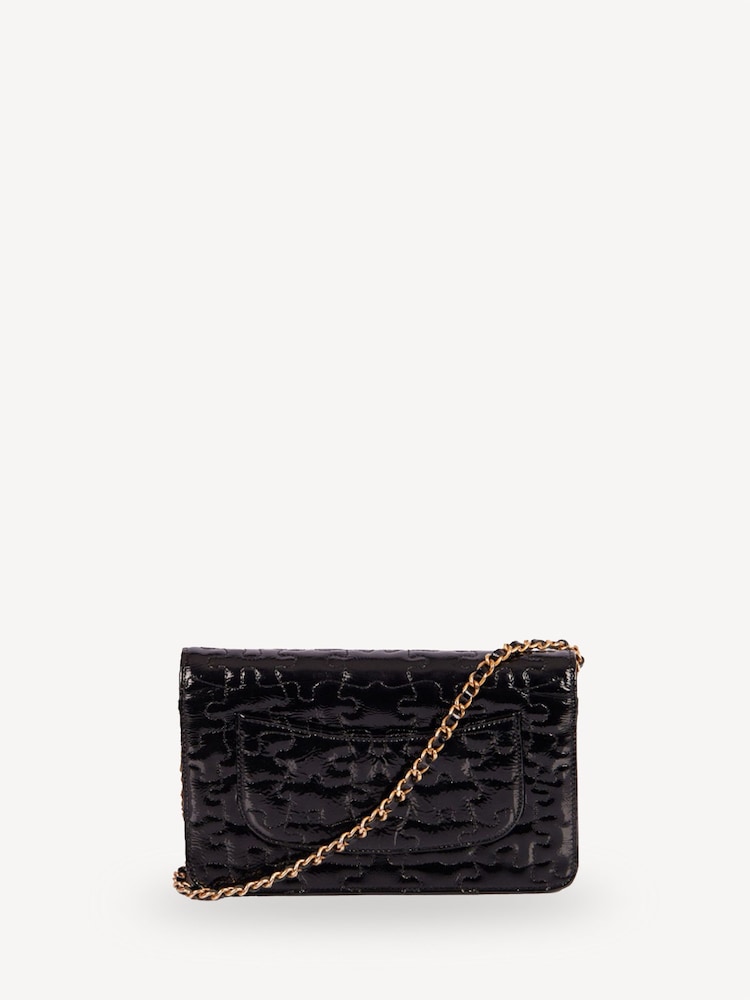 CHANEL Black Wallet On Chain Patent Leather Handbag - Image 2 of 6