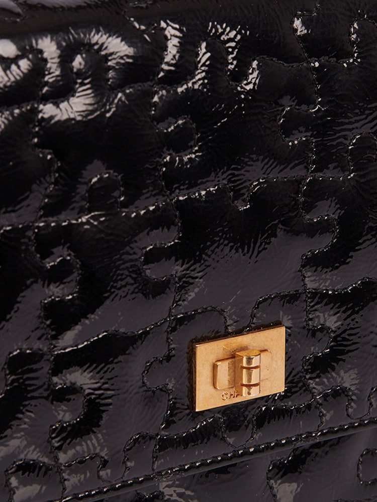 CHANEL Black Wallet On Chain Patent Leather Handbag - Image 6 of 6