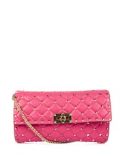 Valentino Pink Rockstud Spike Cross-Body Clutch Leather Handbag - Image 1 of 6