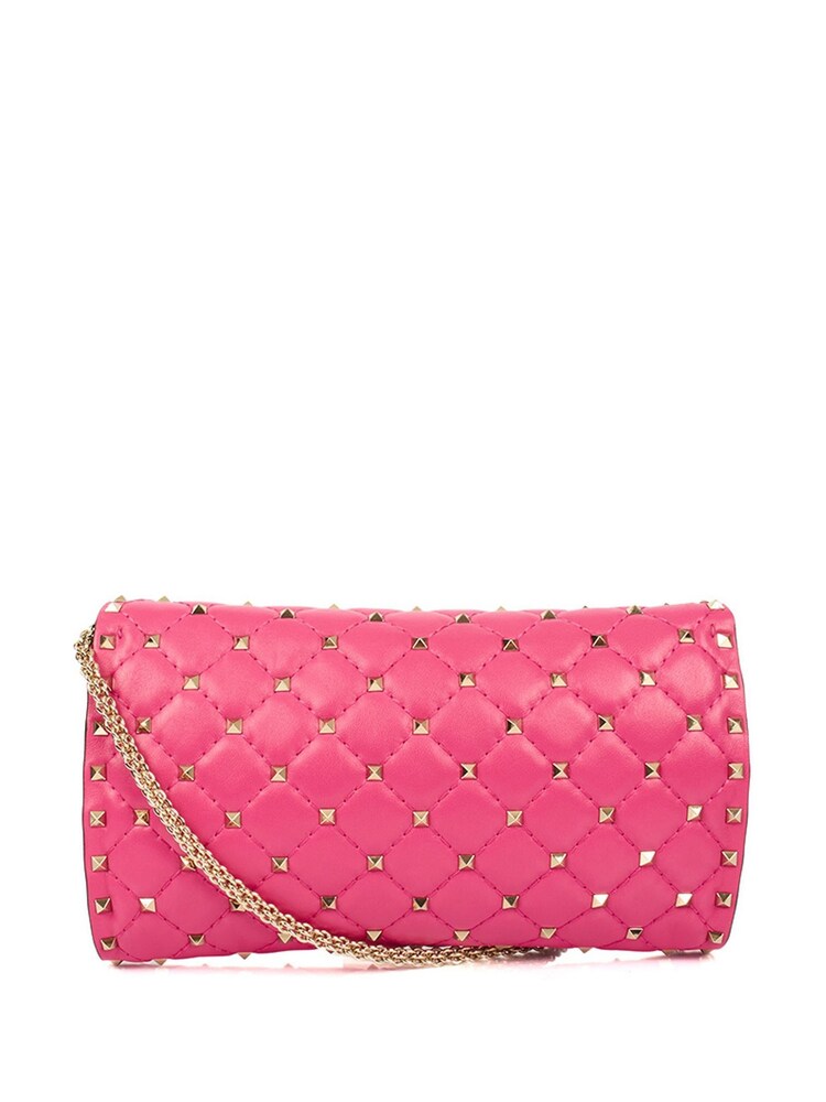 Valentino Pink Rockstud Spike Cross-Body Clutch Leather Handbag - Image 2 of 6