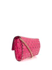 Valentino Pink Rockstud Spike Cross-Body Clutch Leather Handbag - Image 3 of 6
