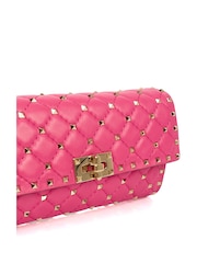 Valentino Pink Rockstud Spike Cross-Body Clutch Leather Handbag - Image 6 of 6