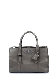 Mulberry Grey Bayswater Double Zip Tote Leather Handbag - Image 1 of 6