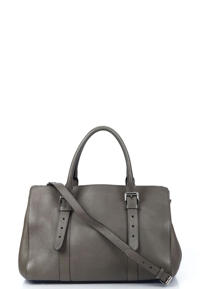 Mulberry Grey Bayswater Double Zip Tote Leather Handbag - Image 2 of 6