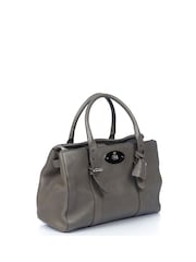 Mulberry Grey Bayswater Double Zip Tote Leather Handbag - Image 4 of 6