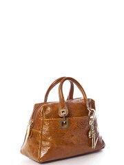 Versace Brown Tote Patent Leather Handbag - Image 4 of 6