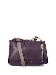 Miu Miu Purple Madras Shoulder Bag Leather Handbag - Image 2 of 6