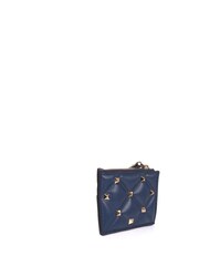 Valentino Blue Rockstud Calfskin Wallet - Image 3 of 6