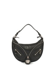 Versace Black Biker Hobo Leather Handbag - Image 1 of 6