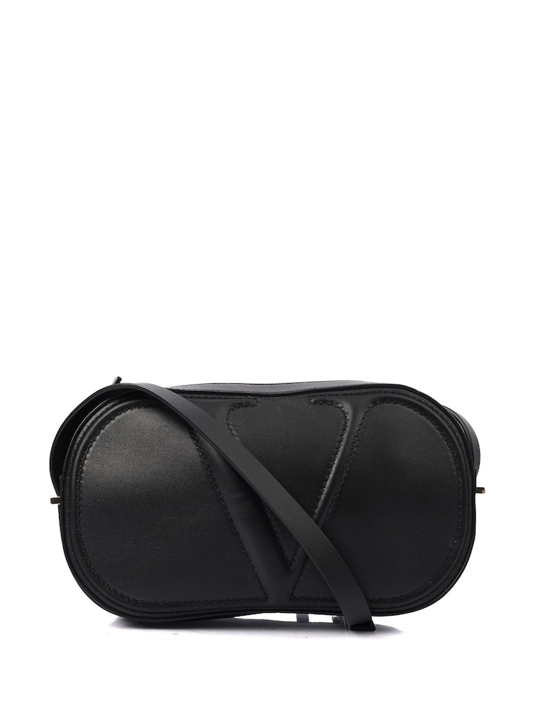 Black Valentino V Logo Cross-Body Leather Handbag - Image 2 of 5