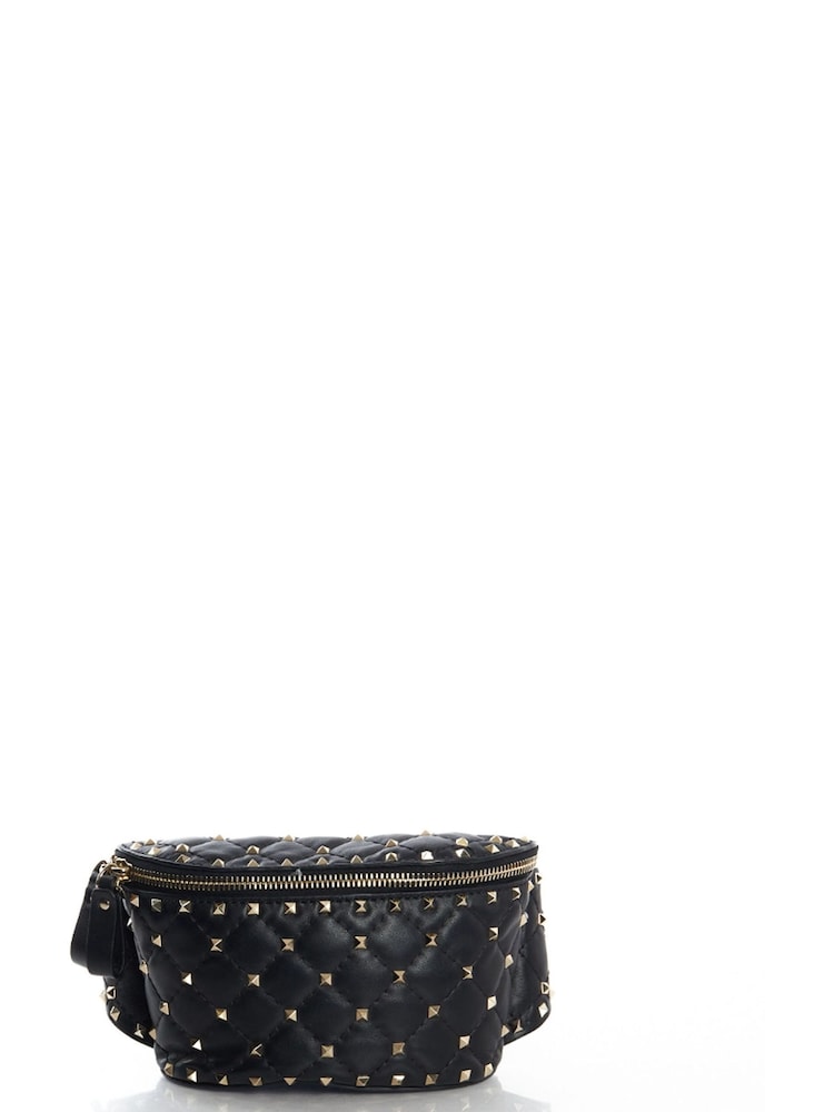 Valentino Black Rockstud Belt Bag Leather Handbag - Image 1 of 5