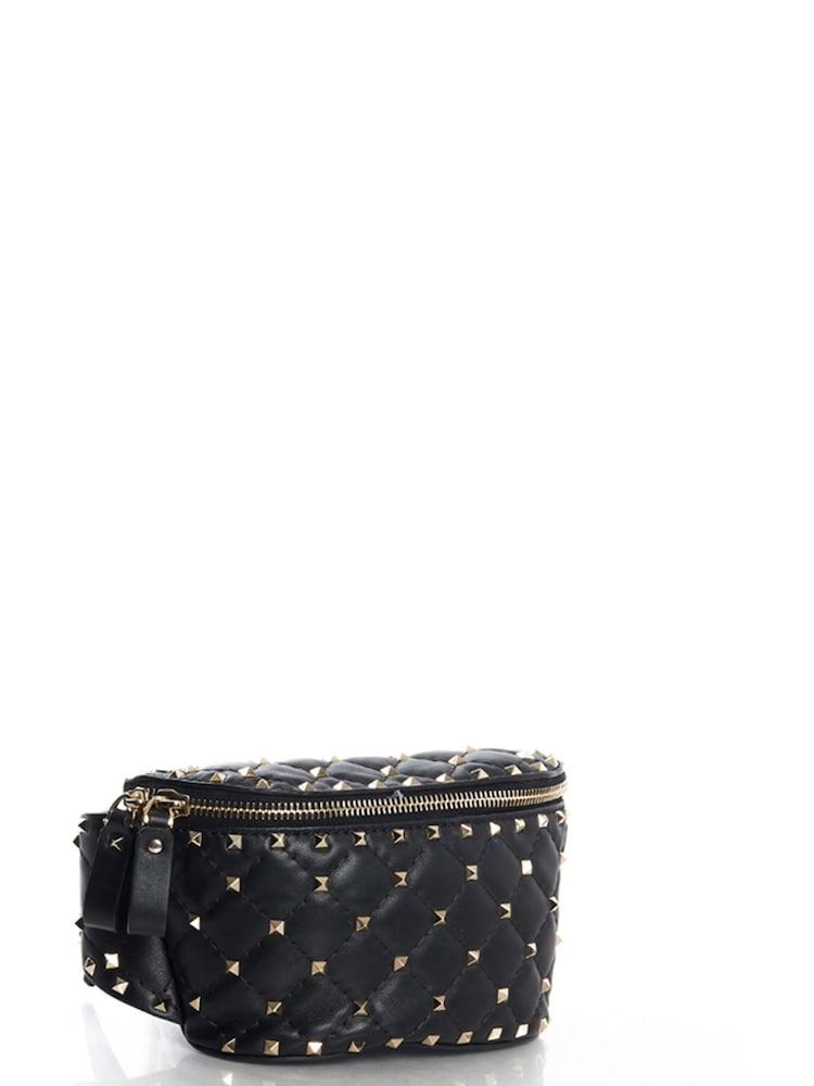 Valentino Black Rockstud Belt Bag Leather Handbag - Image 2 of 5