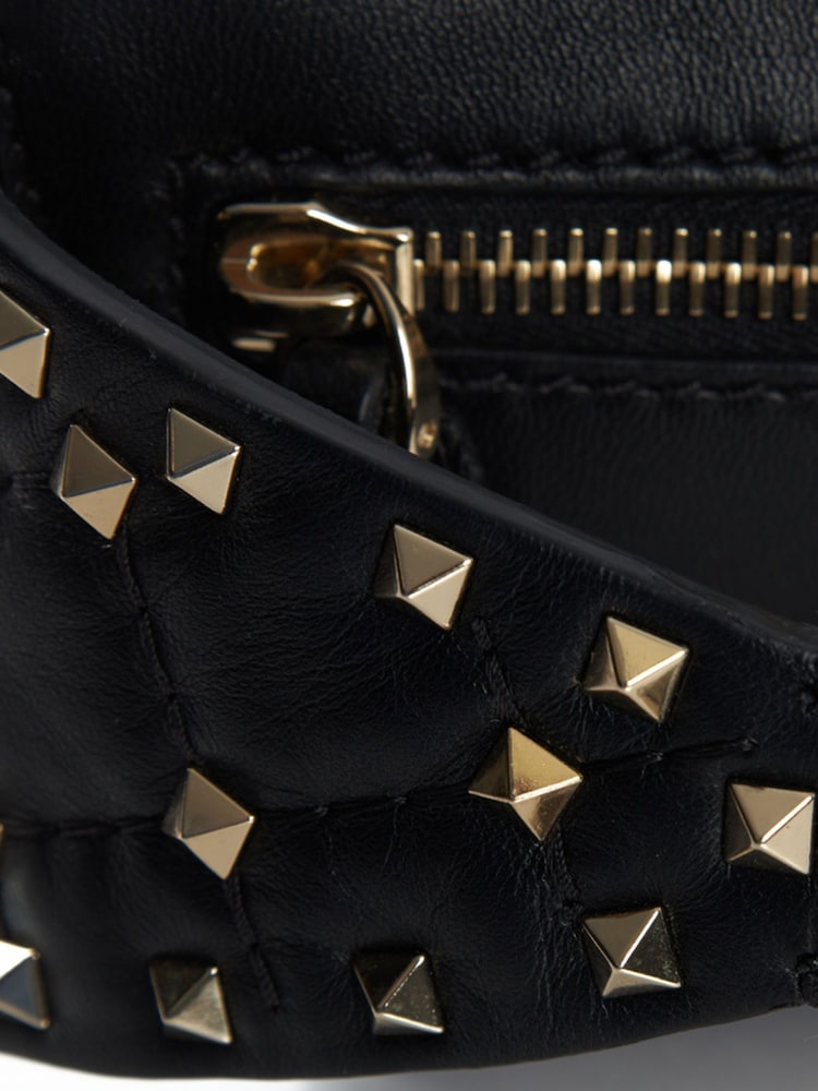 Valentino Black Rockstud Belt Bag Leather Handbag - Image 5 of 5