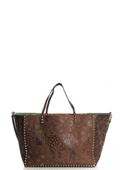 Valentino Brown Large Rockstud Tote Fabric Handbag - Image 2 of 6