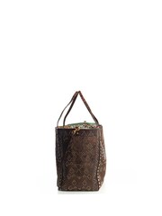 Valentino Brown Large Rockstud Tote Fabric Handbag - Image 3 of 6