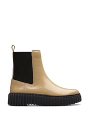 Clarks Cream Leather Torhill Maple Boots - Image 1 of 6