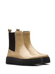 Clarks Cream Leather Torhill Maple Boots - Image 3 of 6