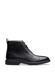 Clarks Black Leather Adwin Cap Boots - Image 1 of 7