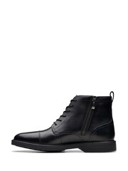 Clarks Black Leather Adwin Cap Boots - Image 2 of 7