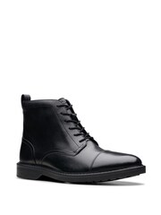 Clarks Black Leather Adwin Cap Boots - Image 3 of 7
