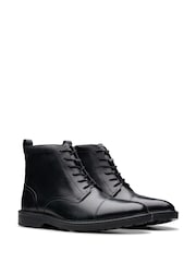 Clarks Black Leather Adwin Cap Boots - Image 4 of 7