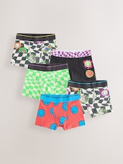 Multicolour Checkerboard Pattern Trunks 5 Pack (1.5-16yrs) - Image 1 of 9