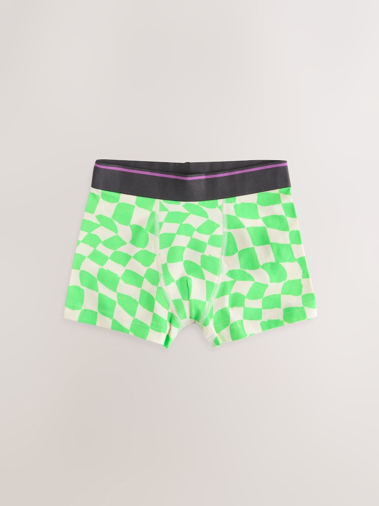 Multicolour Checkerboard Pattern Trunks 5 Pack (1.5-16yrs) - Image 2 of 9