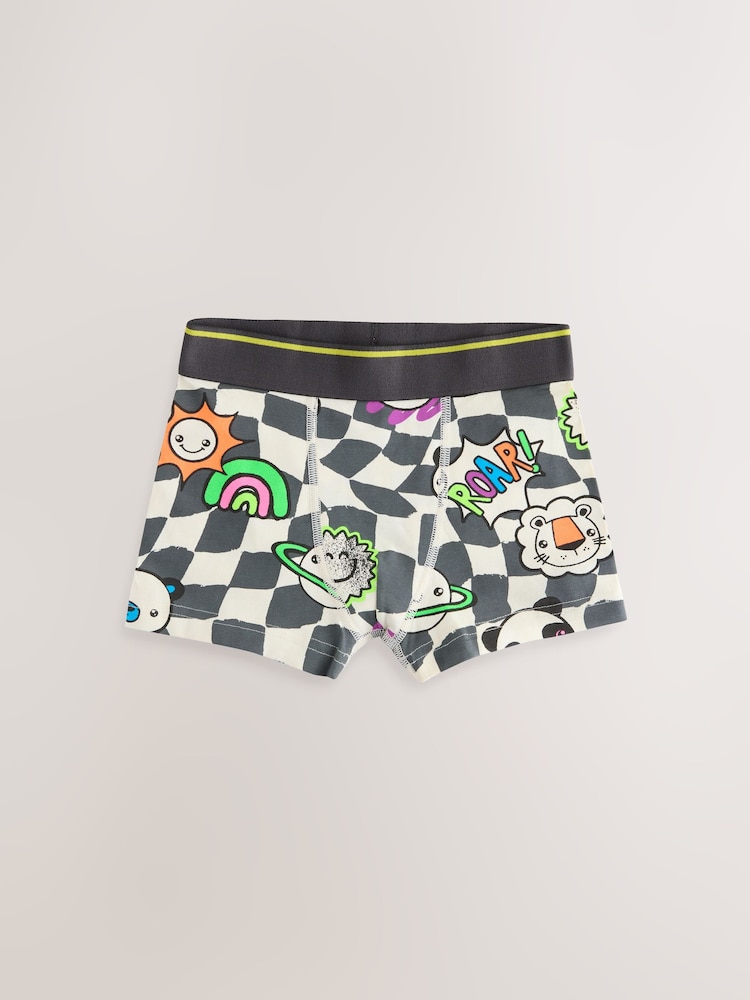 Multicolour Checkerboard Pattern Trunks 5 Pack (1.5-16yrs) - Image 5 of 9