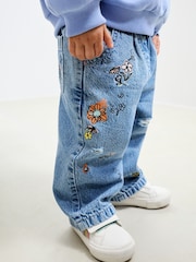 Denim Floral Print Jeans (3mths-7yrs) - Image 2 of 9