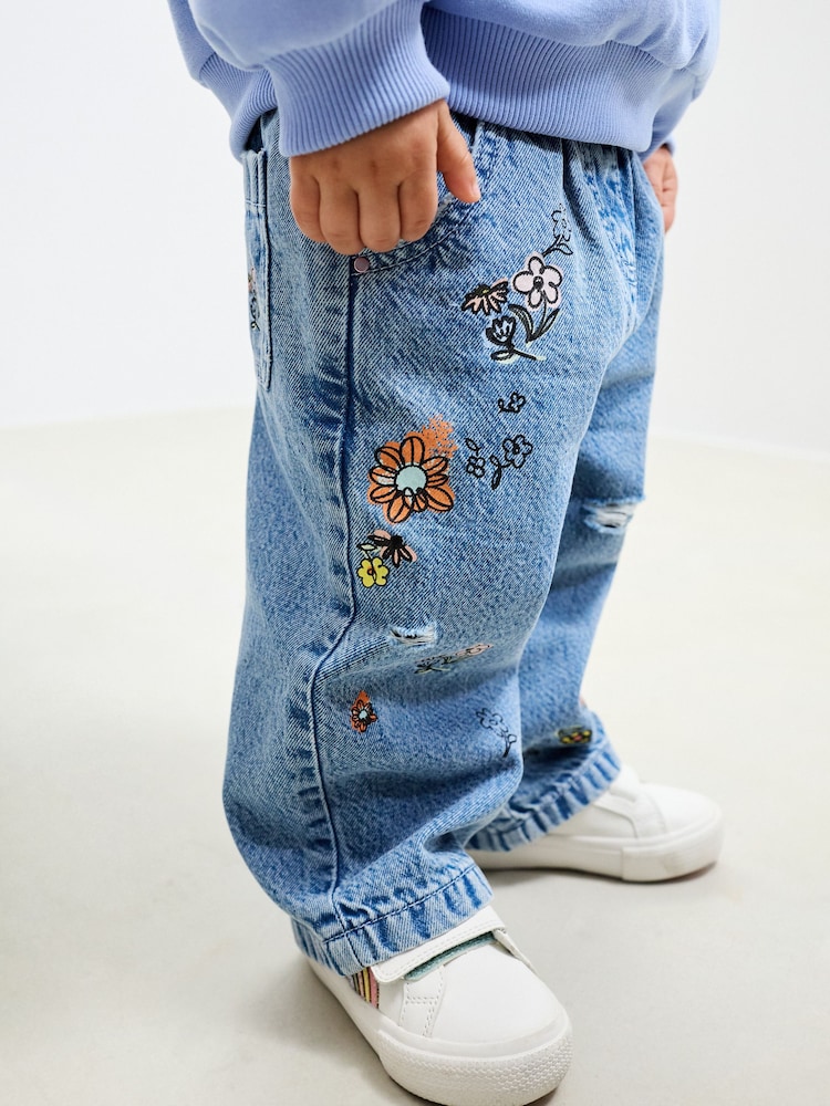 Denim Floral Print Jeans (3mths-7yrs) - Image 2 of 9