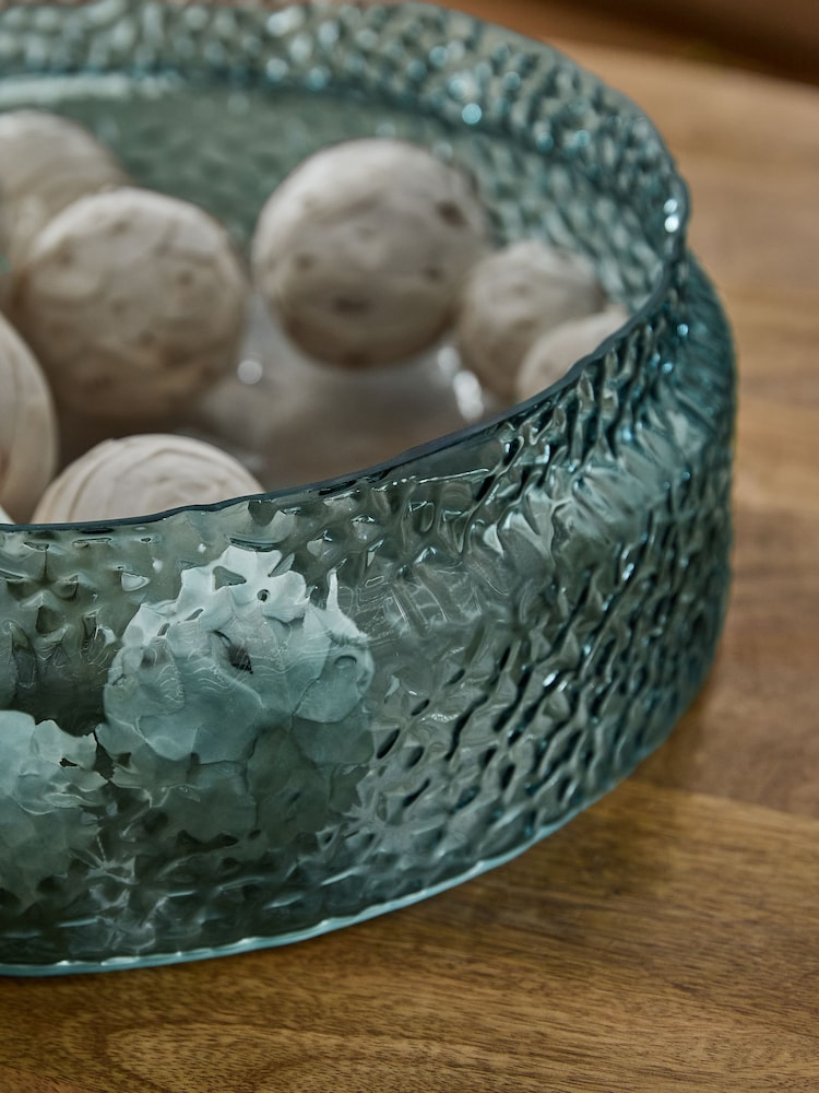 Blue Pressed Glass Decorative Bowl - Image 2 of 3