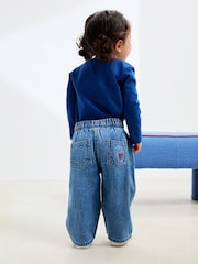 Mid Blue Denim Bow Embroidered Jeans (3mths-6yrs) - Image 3 of 8