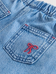 Mid Blue Denim Bow Embroidered Jeans (3mths-6yrs) - Image 8 of 8