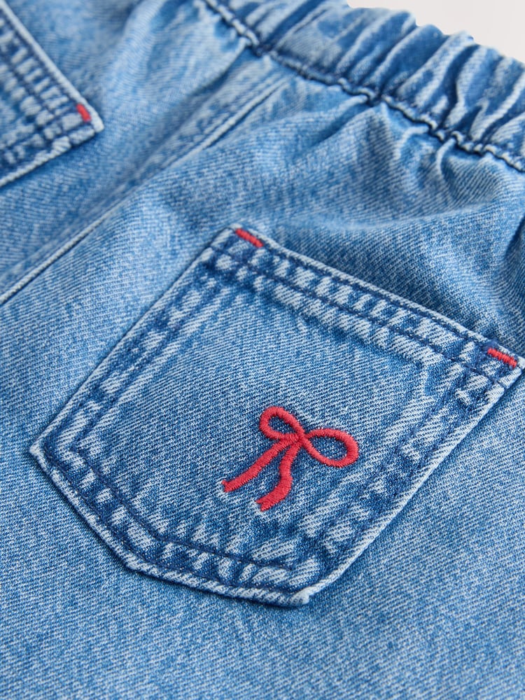Mid Blue Denim Bow Embroidered Jeans (3mths-6yrs) - Image 8 of 8 Mid Blue Denim Bow Embroidered Jeans (3mths-6yrs) - Image 8 of 8